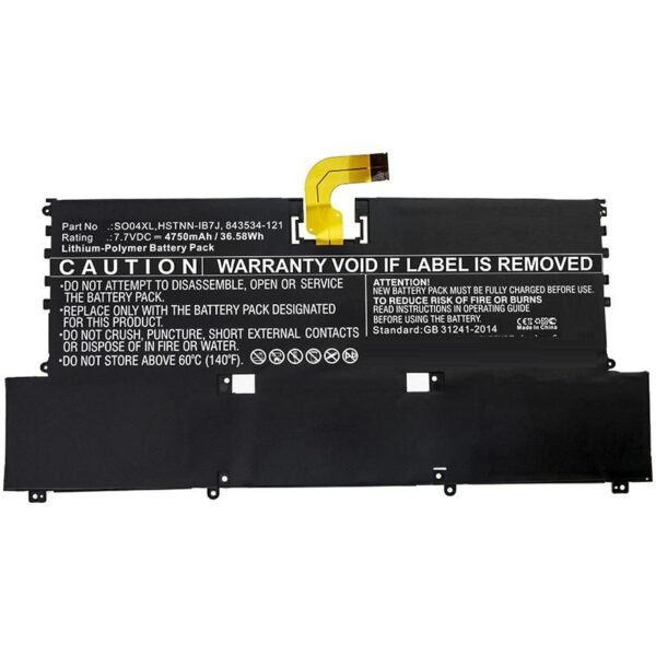 Laptop Battery for HP 34.58Wh  7.6V 4550mAh 35Wh Li-Pol 7.7V  4550mAh Black for HP Notebook, Laptop F1D61EA#ABD, Spectre 13(2016), Spectre