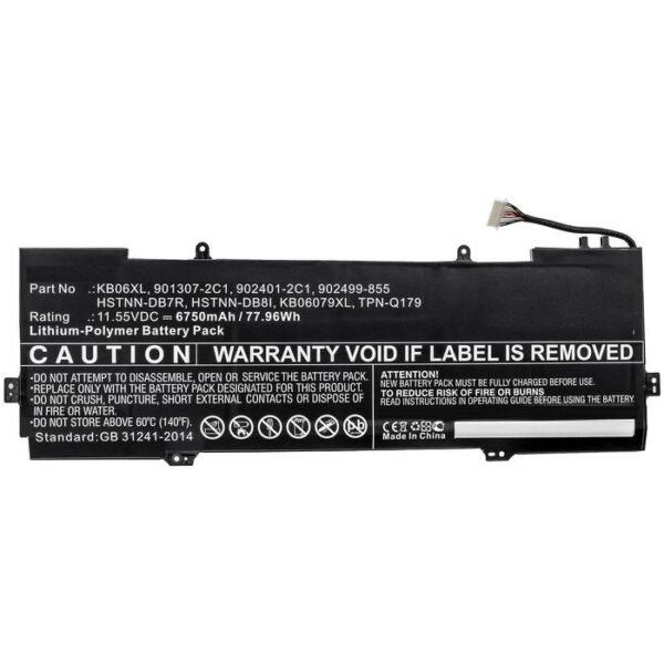 Laptop Battery for HP 79.00Wh  11.55V 6840mAh 77.96Wh Li-Pol  11.55V 6750mAh Black for HP Notebook, Laptop Spectre x360 15 bl012dx, Spectre