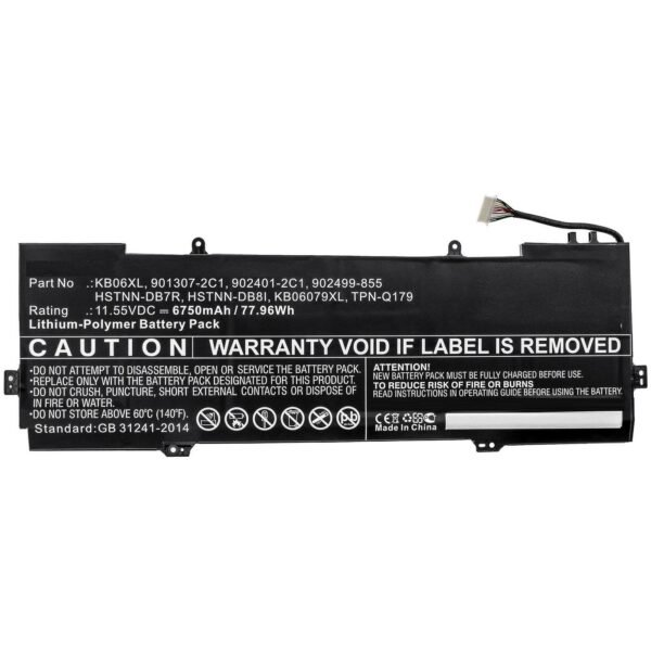 Laptop Battery for HP 79.00Wh  11.55V 6840mAh 77.96Wh Li-Pol  11.55V 6750mAh Black for HP Notebook, Laptop Spectre x360 15 bl012dx, Spectre