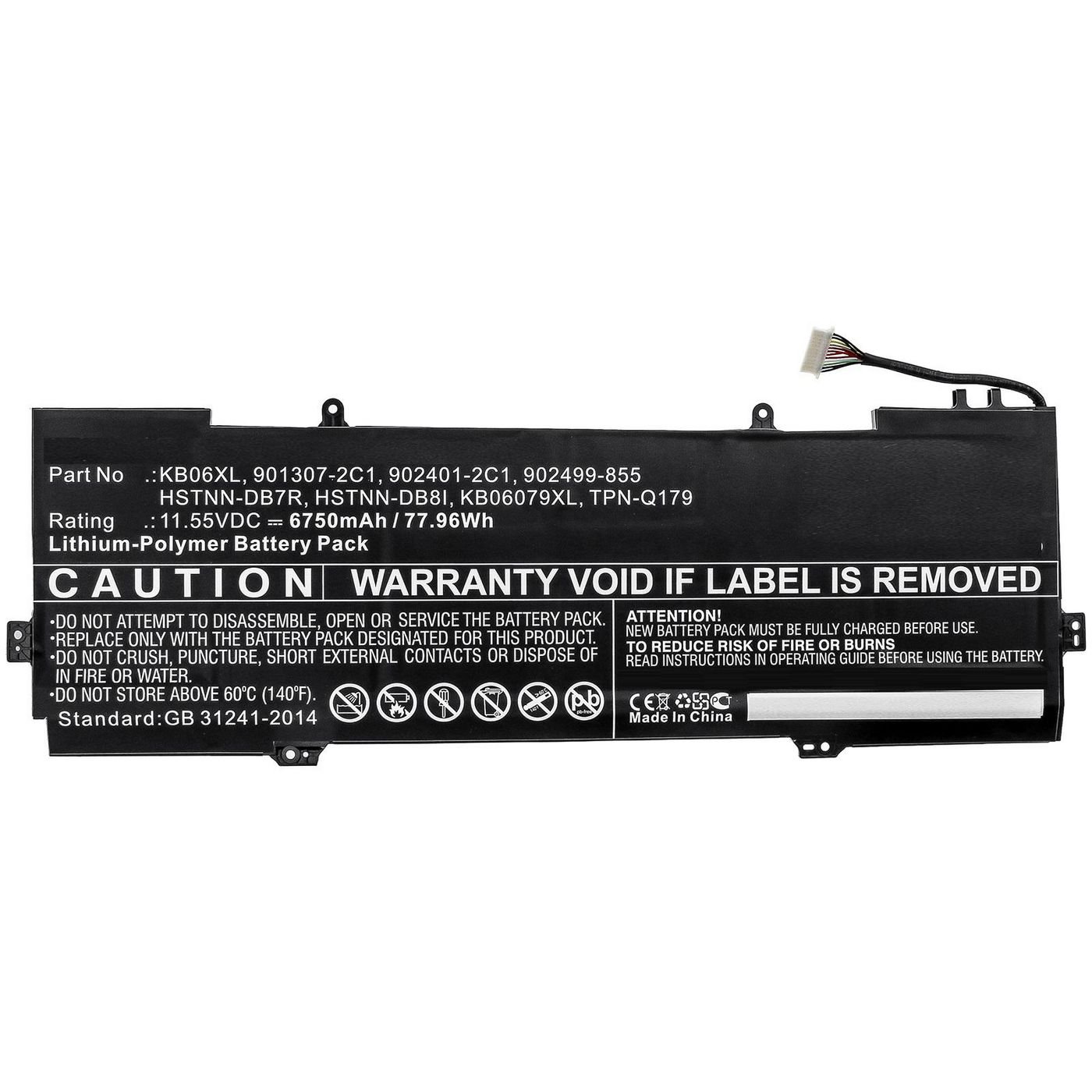 Img_27034495.jpg Laptop Battery for HP 79.00Wh 11.55V 6840mAh 77.96Wh Li-Pol 11.55V 6750mAh Black for HP Notebook, Laptop Spectre x360 15 bl012dx, Spectre - Image 1