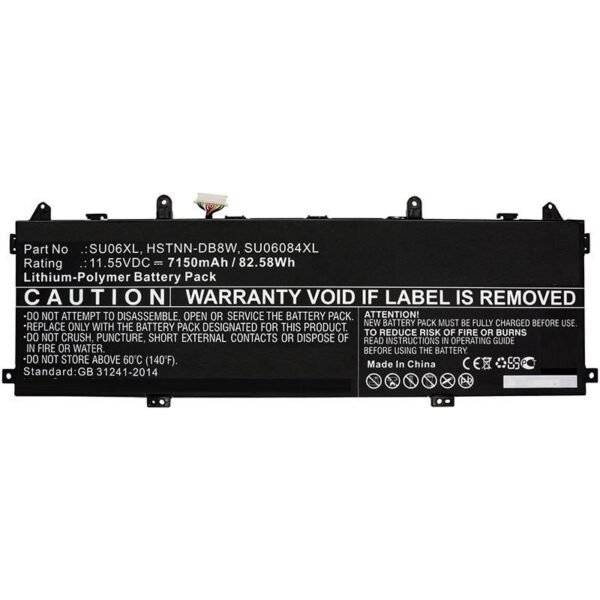 Laptop Battery for HP 82.58Wh  11.55V 7150mAh 82.58Wh Li-Pol  11.55V 7150mAh Black for HP Notebook, Laptop Spectre X360 15-DF0000, Spectre