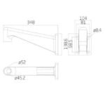 Gooseneck wall mount suited  for Orion PTZ cameras  Threaded wall mount bracket - Image 2