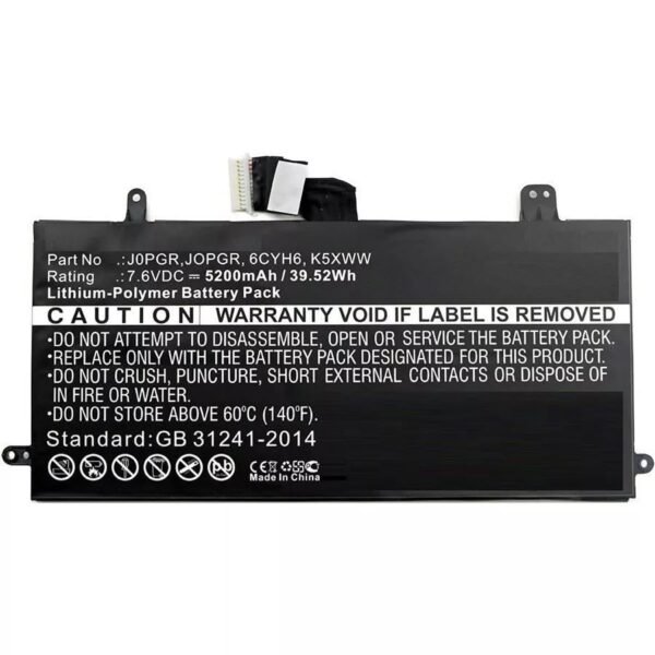 Laptop Battery for Dell  32.00Wh 7.6V 4200mAh 32Wh  Li-Pol 7.6V 4200mAh Black, Latitude 12 5285