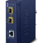 IP30 Industrial 10/100/1000T to 2-P 100/1000X SFP Gigabit Media Converter (-40 to 75 degree C)