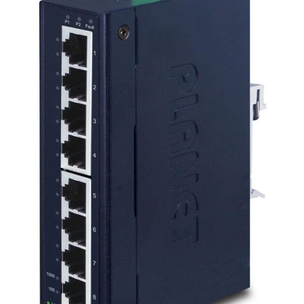 IP30 Slim type 8-P Industrial Manageable Gigabit Ethernet Switch (-40 to 75 degree C)