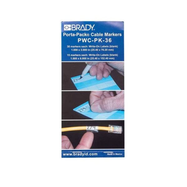 Porta-Pack Wire Marker Books  - Write-on Self-laminating  Markers 25.40 mm x PWC-PK-36, Transparent, White, Vinyl, 45 pc(s), -40 - 70 ?C,