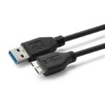 USB A to USB Micro B, Version  3.2 Gen 1, Black 3m M-M  triple shielded, black