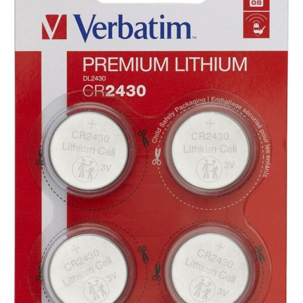 LITHIUM BATTERY CR2430 3V 4  PACK CR2430, Single-use  battery, CR2430, Lithium, 3 V, 4 pc(s), Silver