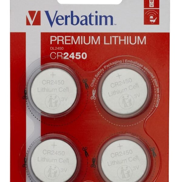 LITHIUM BATTERY CR2450 3V 4  PACK CR2450, Single-use  battery, CR2450, Lithium, 3 V, 4 pc(s), Silver