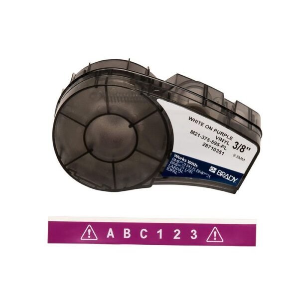 Vinyl tape for M211 M210  BMP21-PLUS BMP21-LAB BMP21  M21-375-595-PL, Purple, White, Self-adhesive printer label, Vinyl, Thermal