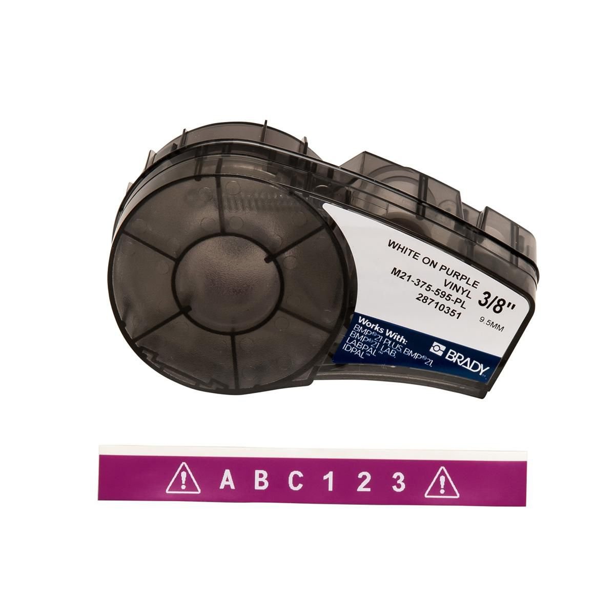 Img_27348122.jpg Vinyl tape for M211 M210 BMP21-PLUS BMP21-LAB BMP21 M21-375-595-PL, Purple, White, Self-adhesive printer label, Vinyl, Thermal - Image 1