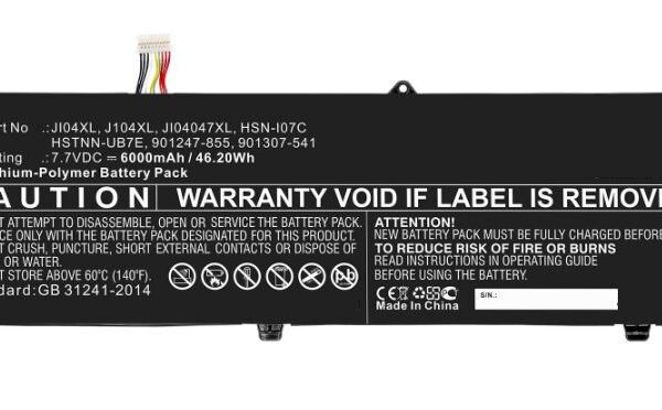 Laptop Battery for HP 43.32Wh  7.6V 5700mAh 44Wh 4 Cell  Li-ion 7.7V 5.7Ah Black and Silver, for HP Elite X2 1012 G2 Series