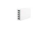 Multi-Port USB Charger White 50W 5V 2.4A USB-A 5-ports  with 2.4A each (Green port=QC3.0) Including 1.2m EU Power Cord