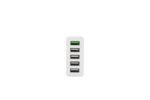 Multi-Port USB Charger White 50W 5V 2.4A USB-A 5-ports  with 2.4A each (Green port=QC3.0) Including 1.2m EU Power Cord - Image 2