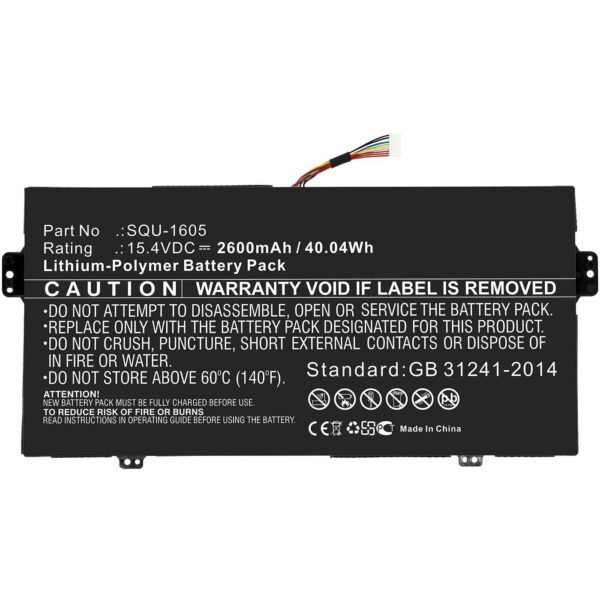 Laptop Battery for Acer  40.04Wh 15.4V 2600mAh 40.04Wh  Li-ion 15.4V 2600mAh Black for Acer Notebook, Laptop SF713-51, SF713-51-M0AK,