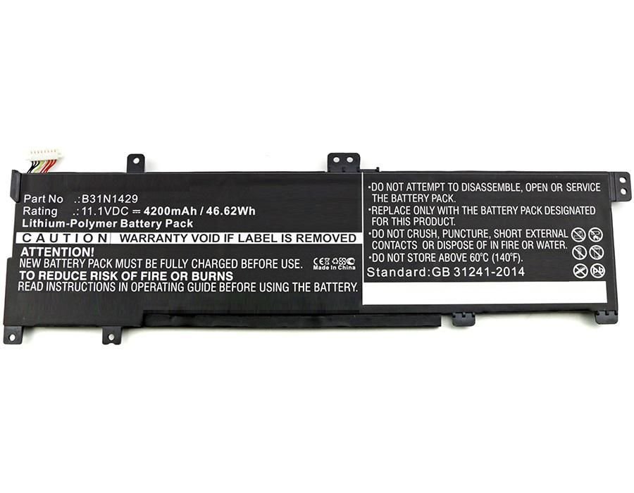 Img_27444926.jpg Laptop Battery for Asus 38.76Wh 11.4V 3400mAh 39Wh Li-Pol 11.1V 3400mAh Black, A501C1-Z1-C10, A501LB5200, A501LX-DM023H, Vivobook - Image 1