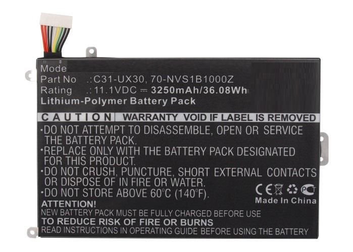 Img_27444934.jpg Laptop Battery for Asus 36.08Wh 11.1V 3250mAh 36Wh Li-Pol 11.1V 3250mAh Black, UX30, UX30-a1, UX30KA, UX30KU, UX30-qx005c, - Image 1
