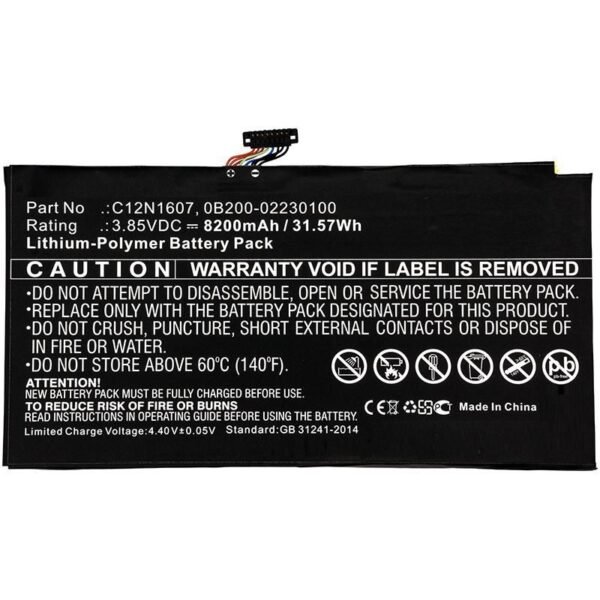 Laptop Battery for Asus  31.57Wh 3.85V 8200mAh 31.57Wh  Li-Pol 3.85V 8200mAh Black for Asus Notebook, Laptop T102H, T102HA, T103H,