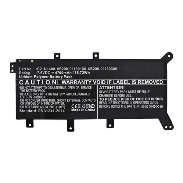 Laptop Battery for Asus  28.88Wh 7.6V 3800mAh 31Wh  Li-Pol 7.6V 4100mAh Black for Asus Notebook, Laptop A555LJ, A555LJ-DM941T,