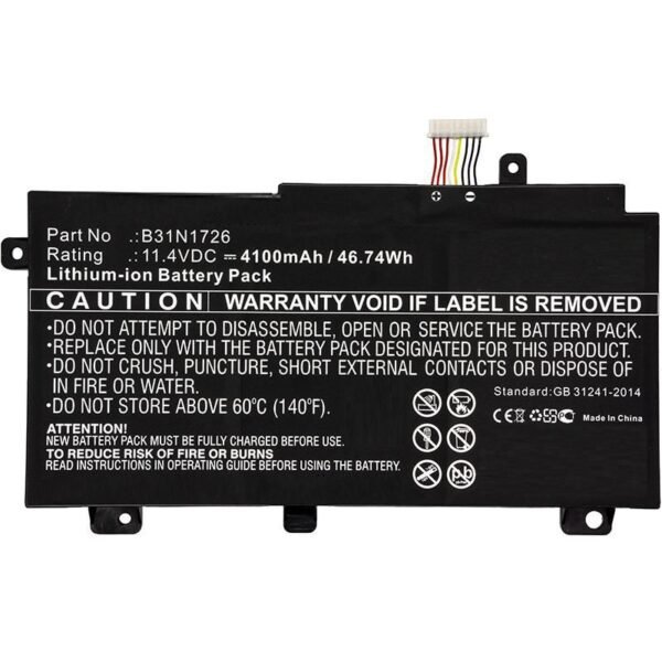 Laptop Battery for Asus  44.46Wh 11.4V 3900mAh 44Wh  Li-ion 11.4V 3900mAh Black for Asus Notebook, Laptop FX504, FX504G, FX504GD,