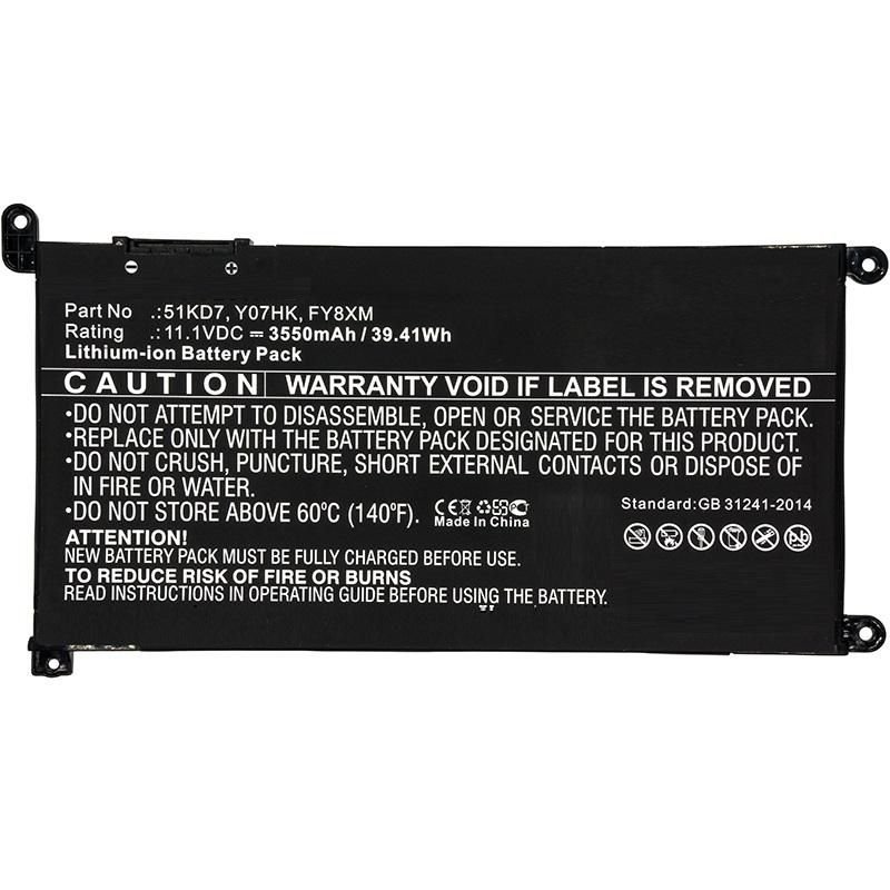 Img_27445061.jpg Laptop Battery for Dell 37.70Wh 11.1V 3400mAh 37.7Wh Li-ion 11.1V 3400mAh Black for DELL Notebook, Laptop Chromebook 11 3100, - Image 1