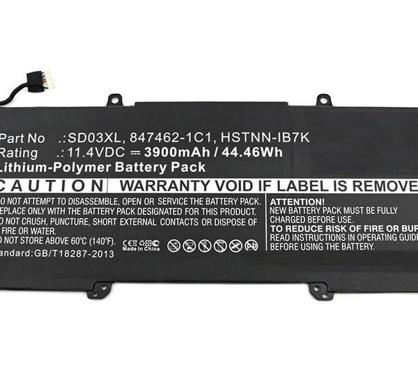 Laptop Battery for HP 44.46Wh  11.4V 3900mAh 44Wh Li-Pol  11.4V 3900mAh Black, Chromebook 13 G1