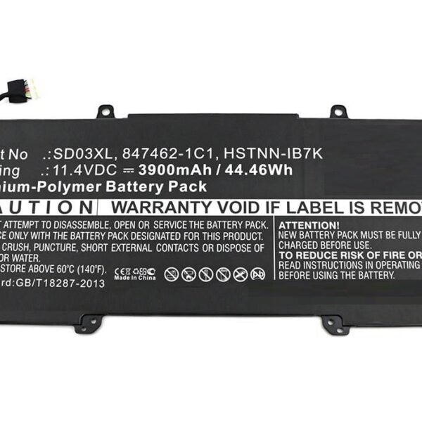 Laptop Battery for HP 44.46Wh  11.4V 3900mAh 44Wh Li-Pol  11.4V 3900mAh Black, Chromebook 13 G1