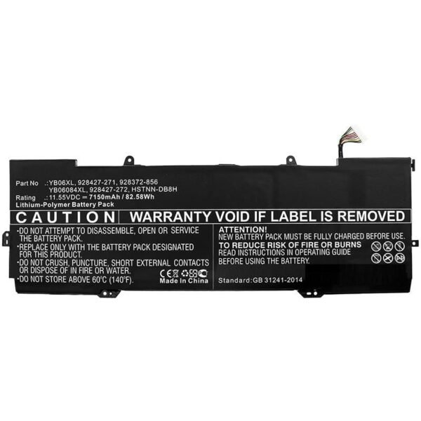 Laptop Battery for HP 79.00Wh  11.55V 6840mAh 79WH Li-ion  11.55V 6.84Ah Spectre X360 15-CH000NA, Spectre X360 15-CH000NB, Spectre X360