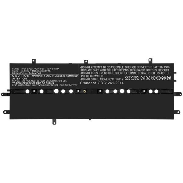 Laptop Battery for Sony  32.56Wh 7.4V 4400mAh 32.56Wh  Li-Pol 7.4V 4400mAh Black for Sony Notebook, Laptop SVD11213CX, SVD11213CXB,