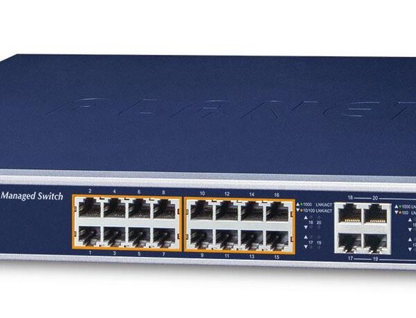 IPv6/IPv4, 16-Port Managed 802.3at POE+ Gigabit Ethernet Switch + 4-Port Gigabit Combo TP/SFP (220W)