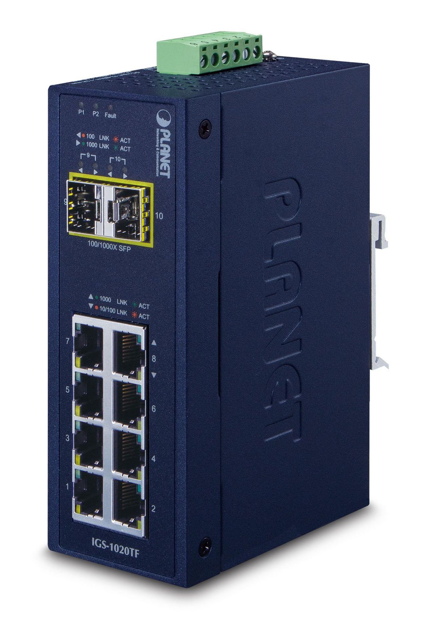 Img_27523798.jpg IP30 Industrial 8-P 10/100/100 + 2-P 100/1000X SFP Ethernet Switch (-40~75 degrees C) - Image 1