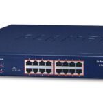 16-Port 10/100/1000T 802.3at PoE + 2-P 1000X SFP Gigabit Switch with smart color LCD 300W PoE Budget Std/VLAN/Extend mode PoE