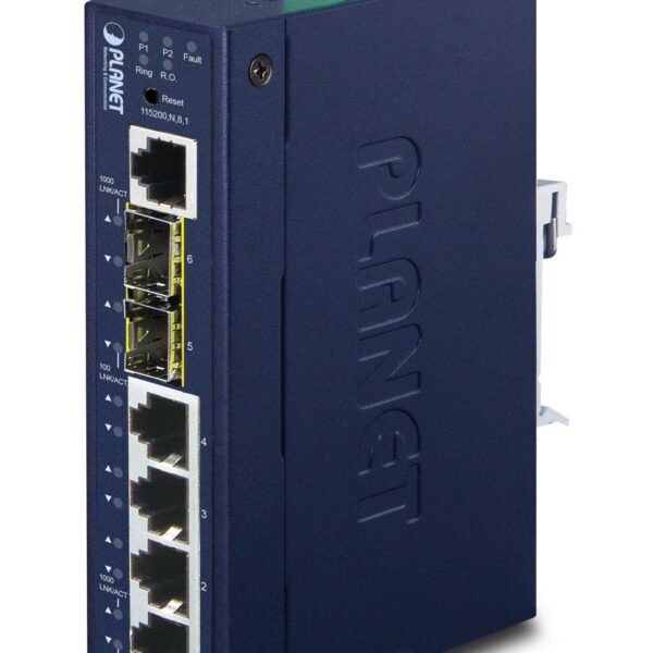 IP30 Industrial L2+/L4 4-Port 10/100/1000T + 2-P 100/1000X SFP Full Managed Switch (-40 to 75 C, dual redundant power input on 12~48VDC