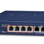 4-Port 10/100TX 802.3at POE + 2-Port 10/100TX Desktop Switch (60W POE Budget, 250m Extend mode, fanless, internal Power Supply)