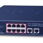 8-Port 10/100TX 802.3at PoE + 2-Port 10/100TX Desktop Switch (120W PoE Budget, Standard/VLAN/Extend mode, fanless, 10-inch and rack-mo