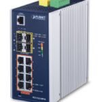 IP30 Industrial L2+/L4 8-Port 1000T 802.3at PoE+ 4-port 100/1000X SFP Full Managed Switch (-40 to 75 C, dual redundant power input