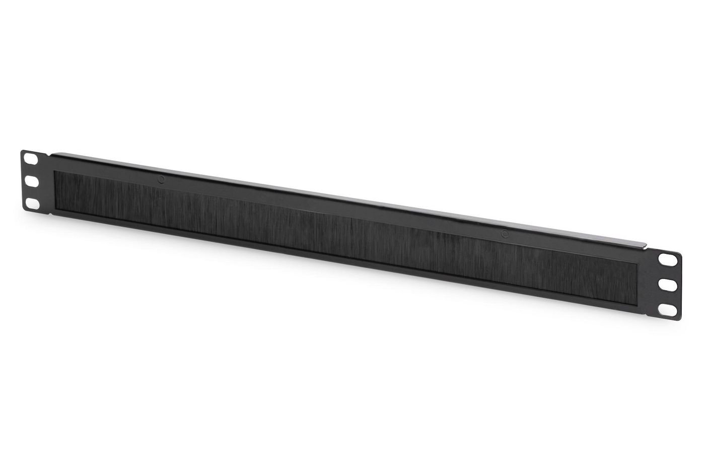 Img_27720682.jpg 1U cable brush management panel open brush, color black (RAL 9005) 24x423mm schwarz - Image 1