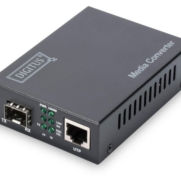 Gigabit Ethernet Media  Converter, SFP SFP Open Slot,  without SFP Module 10/100/1000Base-T to SFP Open Slot. Incl. PSU