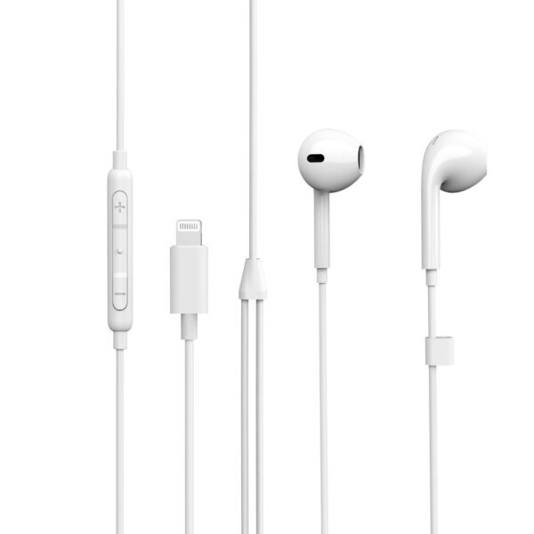 In-ear Headphone Earpod with MFI lightning plug for  iPhones and iPads. Cable length: 1,2m