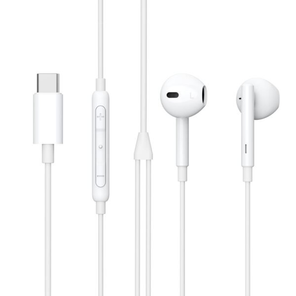 In-ear Headphone Earpod with USB-C plug for USB-C  devices. Cable length: 1,2m. White