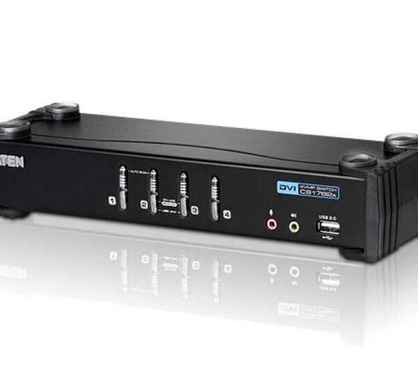 4 port DVI / USB KVMP Switch with Audio Support (4 KVM  Cables included)  New version