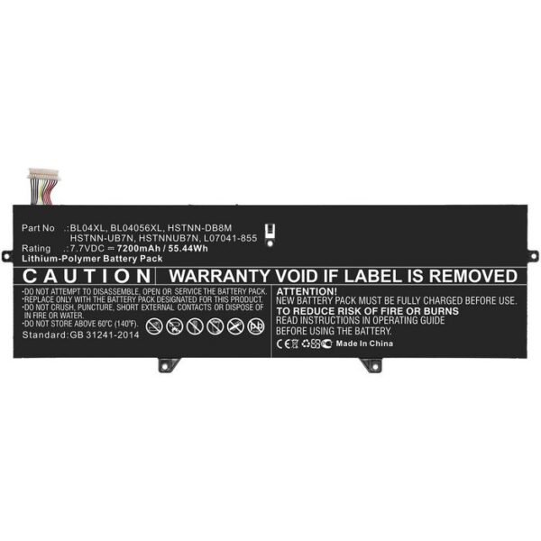 Laptop Battery for HP 52.36Wh  7.7V 6800mAh 52Wh 4Cell  Li-ion 7.7V 6800mAh Black, for EliteBook x360 1040 G5