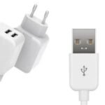 USB Charger for iPhone & iPad 12W 5V 2.4A Output: Double  USB-A with 2meter lightning cable