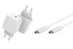 USB-C Charger with 1meter  USB-C Cable 20W  5V-12V/1.5A-3A Output: USB-C PD QC3.0, Input: 110-230V EU Plug, for mobile
