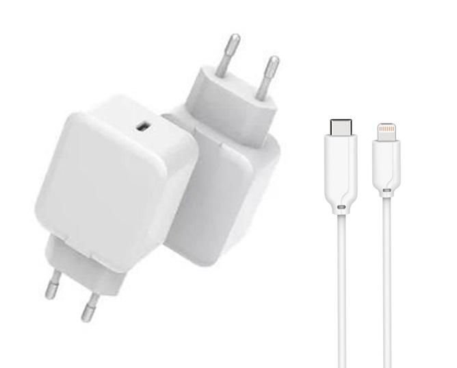 Img_27867765.jpg USB Charger for iPhone & iPad 20W 5V-12V/1.6A-3A Output: USB-C female PD QC3.0 Input: 110-230V EU Wall, for mobile phones, tablets & - Image 1