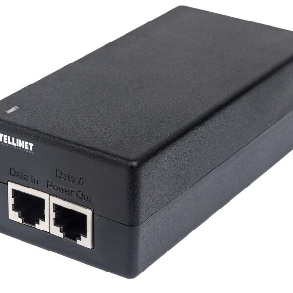 Gigabit Ultra PoE+ Injector,  1 x 60 W Port, IEEE 802.3bt  and IEEE 802.3at/af Compliant, Plastic Housing (Euro 2-pin plug) Gigabit Ultra