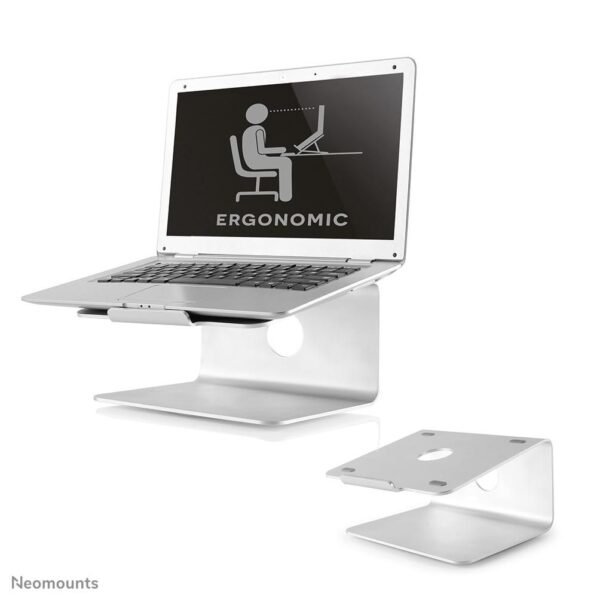 NSLS050, Raised And Rotatable  Aluminium Laptop Stand  notebook stand, Notebook stand, Silver, 25.4 cm (10"), 43.2 cm (17"), 360?, 240