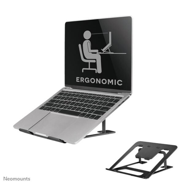 NSLS085BLACK, Foldable Laptop  Stand For 10-17" Laptops,  Compact, Max. 5kg., Tilt Adjustable - Black laptop stand, Notebook stand,