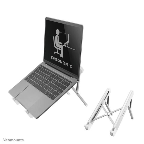 NSLS010, Foldable Laptop  Stand, 11-17", Max 5 kg, 6  Height Positions, Compact, Universal - Silver laptop stand, Notebook stand,