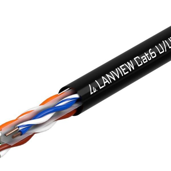 Cat6 U-UTP Network Cable  4x2xAWG23 PE black 305m Box  Outdoor